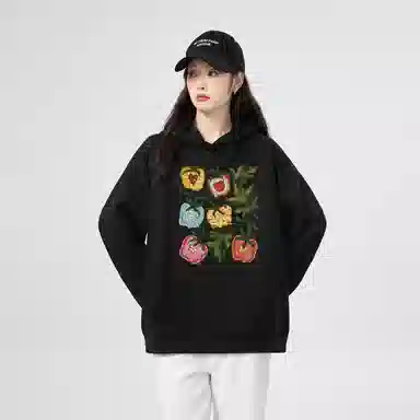 棉购 潮流美式宽松小个子复古连帽上衣外套卫衣 女款