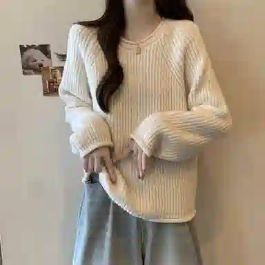 棉购 韩系氛围感宽松慵懒风绝美通勤显瘦针织衫 女款