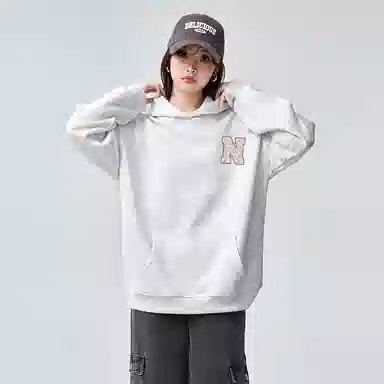 棉购 秋冬加绒加厚美式宽松慵懒风上衣多彩创意简约百搭卫衣男 女款