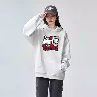 棉购 连帽美式重磅慵懒风宽松外套卫衣 女款