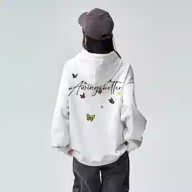 棉购 连帽刺绣秋冬重磅潮流加绒加厚宽松慵懒风上衣潮 卫衣 男女同款