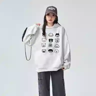 棉购 美式连帽潮流加绒加厚长袖上衣外套卫衣 男女同款