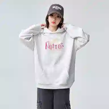 棉购 连帽加绒加厚简约百搭街头潮流宽松高街美式重磅外套卫衣 女款