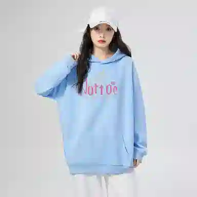 棉购 连帽加绒加厚简约百搭街头潮流宽松高街美式重磅外套卫衣 女款