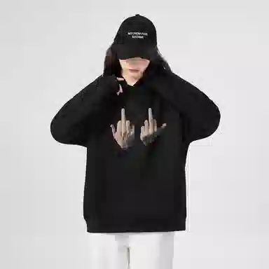 棉购 连帽百搭潮流印花美式卫衣 男女同款