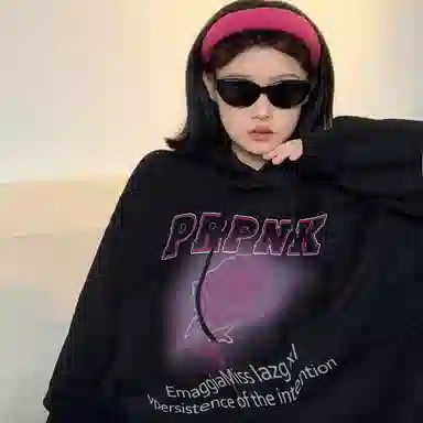 棉购 基础款潮流设计感印花卫衣 男女同款
