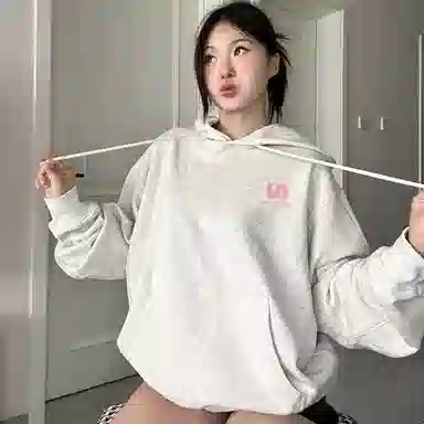 棉购 美式潮牌小众设计感圆领学院风字母印花宽松慵懒风休闲百搭卫衣 通用