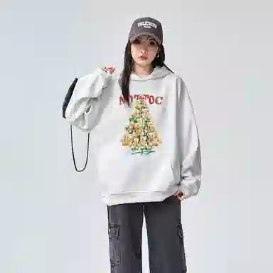 棉购 美式宽松慵懒风上衣百搭潮流印花学生卫衣 女款