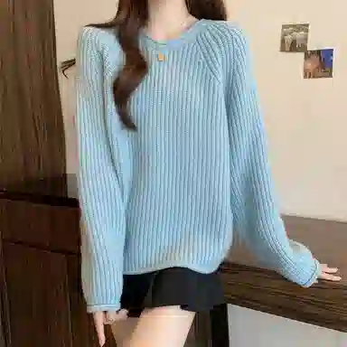 棉购 韩系氛围感宽松慵懒风绝美通勤显瘦针织衫 女款