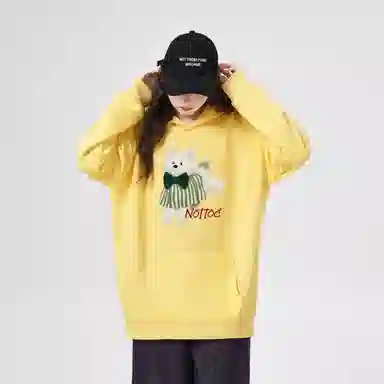 棉购 连帽加绒加厚潮牌学生美式卫衣 女款