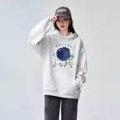 棉购 休闲优雅气质清新连帽长袖卫衣 女款