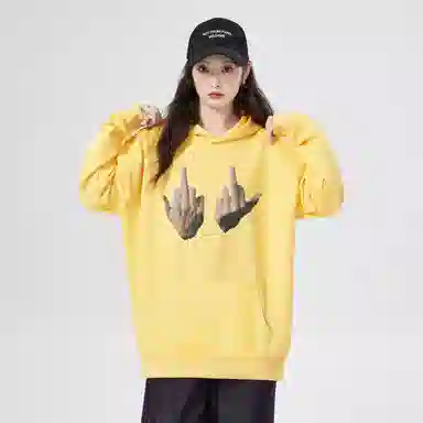 棉购 连帽百搭潮流印花美式卫衣 男女同款