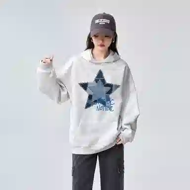 棉购 连帽印花美式休闲时尚重磅宽松长袖卫衣 女款