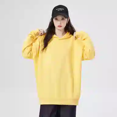 棉购 美式复古潮流重磅连帽卡通宽松外套卫衣 女款