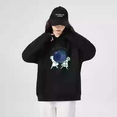 棉购 休闲优雅气质清新连帽长袖卫衣 女款