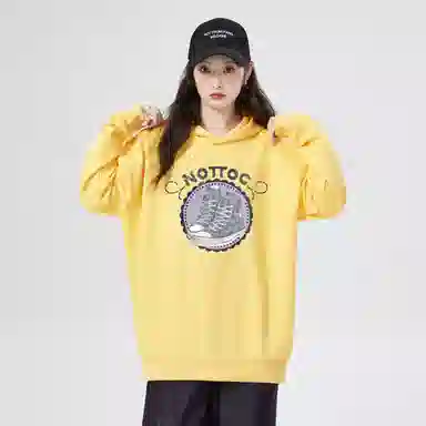 棉购 加绒加厚连帽重磅宽松外套街头潮流舒适个性卫衣 女款