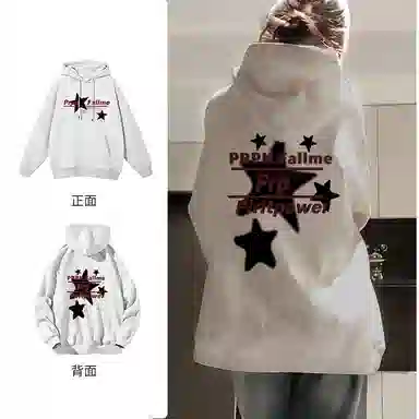 棉购 美式复古连帽宽松小众潮流卫衣 男女同款