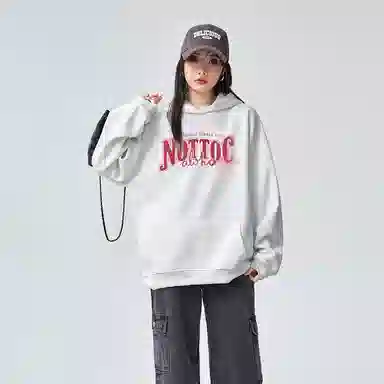 棉购 连帽春秋季潮流宽松韩版学生口袋带帽套头休闲加绒外套街头百搭落肩 卫衣 男女同款