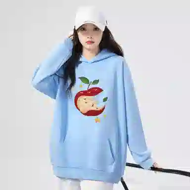 棉购 宽松薄款连帽长袖卫衣 女款