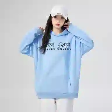 棉购 美式复古连帽宽松卡通个性舒适百搭外套上衣时尚卫衣 女款