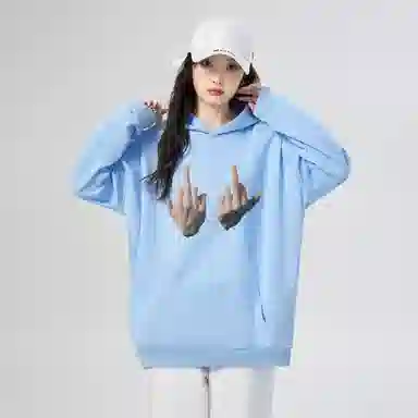 棉购 连帽百搭潮流印花美式卫衣 男女同款