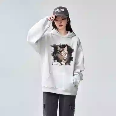 棉购 美式宽松复古连帽舒适百搭长袖卫衣 男女同款