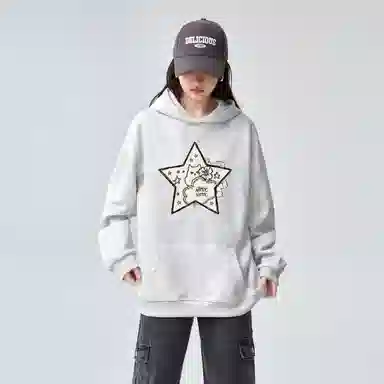 棉购 星星宽松连帽长袖卫衣 女款