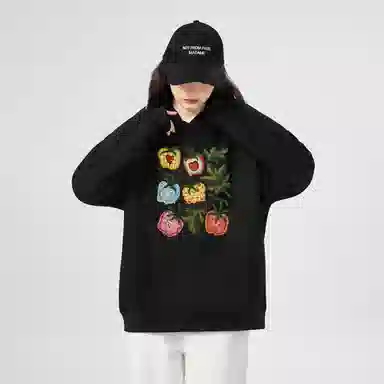 棉购 潮流美式宽松小个子复古连帽上衣外套卫衣 女款