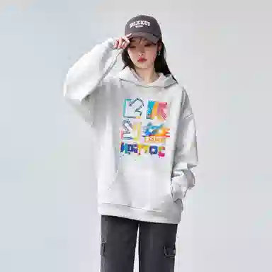 棉购 连帽潮流加绒宽松慵懒加厚长袖卫衣 女款