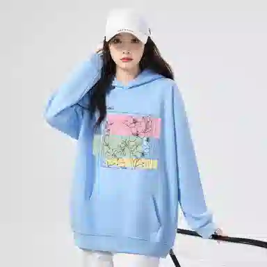 棉购 连帽加绒加厚长袖上衣外套个性潮流休闲舒适卫衣 女款