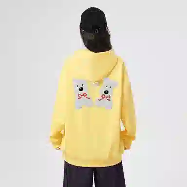 棉购 美式复古潮流重磅连帽卡通宽松外套卫衣 女款