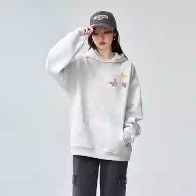 棉购 连帽美式国潮重磅宽松卫衣 女款