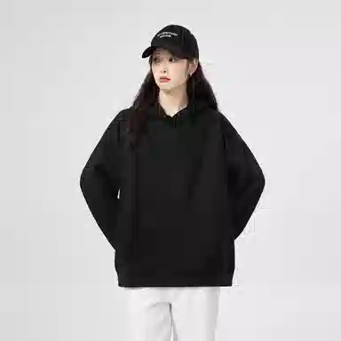 棉购 春秋薄款连帽秋冬加绒加厚潮学生美式重磅慵懒风宽松外套卫衣 男女同款