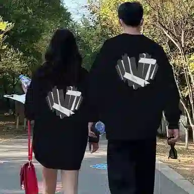 棉购 美式复古宽松慵懒风落肩长袖卫衣 男女同款
