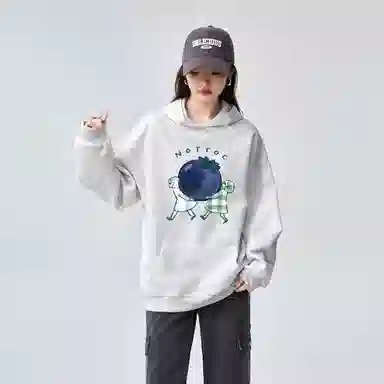 棉购 休闲优雅气质清新连帽长袖卫衣 女款