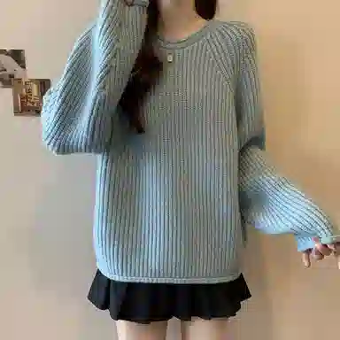 棉购 韩系氛围感宽松慵懒风绝美通勤显瘦针织衫 女款