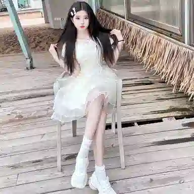 棉购 法式甜辣风蓬蓬裙女甜美收腰公主裙短袖连衣裙 女款 杏色