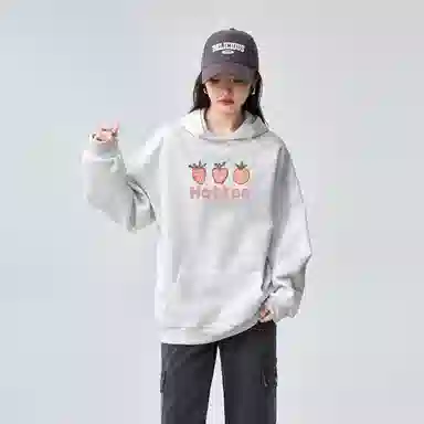 棉购 连帽加绒加厚学生美式重磅外套卫衣 女款