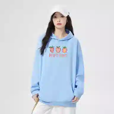 棉购 连帽加绒加厚学生美式重磅外套卫衣 女款