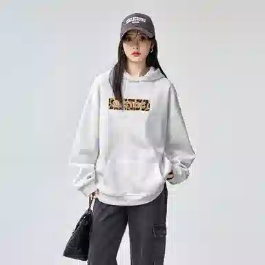 棉购 简约设计美式连帽长袖卫衣 男女同款
