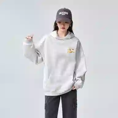 棉购 美式连帽印花加绒加厚潮流重磅学生卫衣 女款