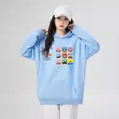 棉购 美式连帽设计感印花宽松舒适时尚百搭卫衣 女款