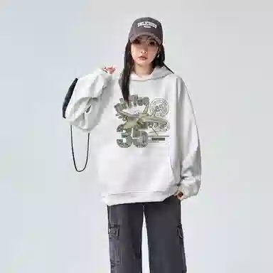 棉购 潮流连帽美式重磅休闲百搭大码宽松上衣卫衣 男女同款