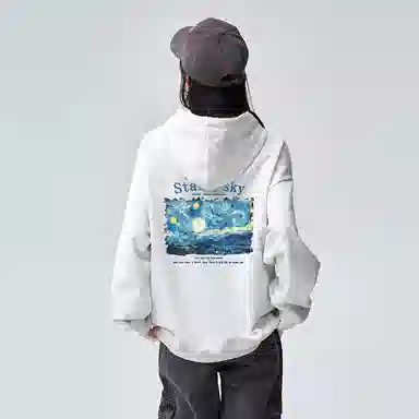 棉购 连帽简约宽松长袖慵懒风卫衣 男女同款