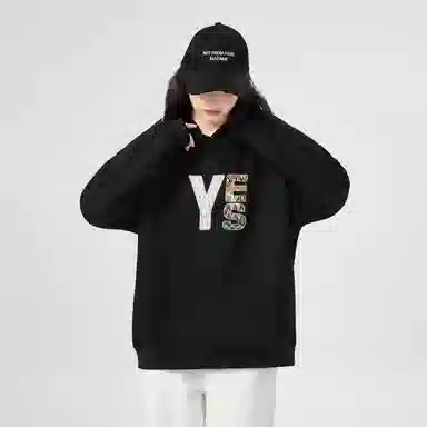 棉购 连帽刺绣潮流加绒春秋薄款宽松慵懒冬季加厚长袖上衣外套卫衣男 女款
