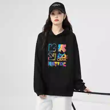 棉购 连帽潮流加绒宽松慵懒加厚长袖卫衣 女款