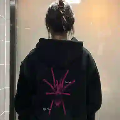 棉购 小众设计感印花美式连帽慵懒风宽松卫衣 通用