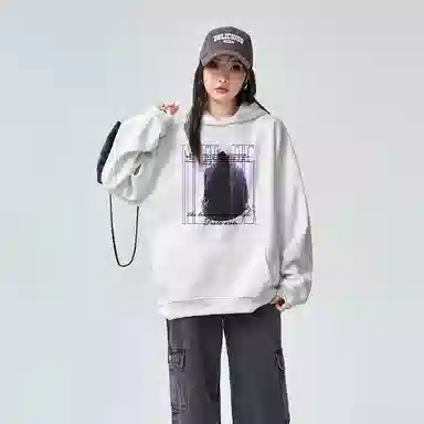 棉购 春秋连帽潮流宽松韩版上衣学生口袋带帽套头休闲加绒外套卫衣 男女同款