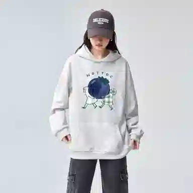 棉购 休闲优雅气质清新连帽长袖卫衣 女款