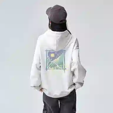 棉购 加绒加厚宽松设计美式慵懒风帽衫卫衣 女款